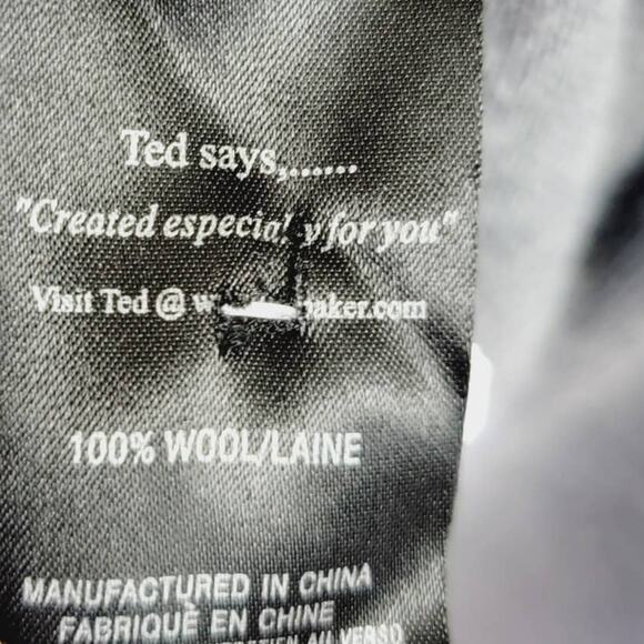 TED BAKER London 100% Wool Gray Shawl Collar Sweater Ted Baker Size 1 US 4 - Picture 7 of 9